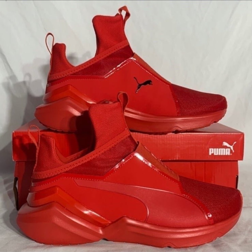 Trendy Streetwear Puma Fierce 2 Mid Top Red Black Shoes New Womans 6